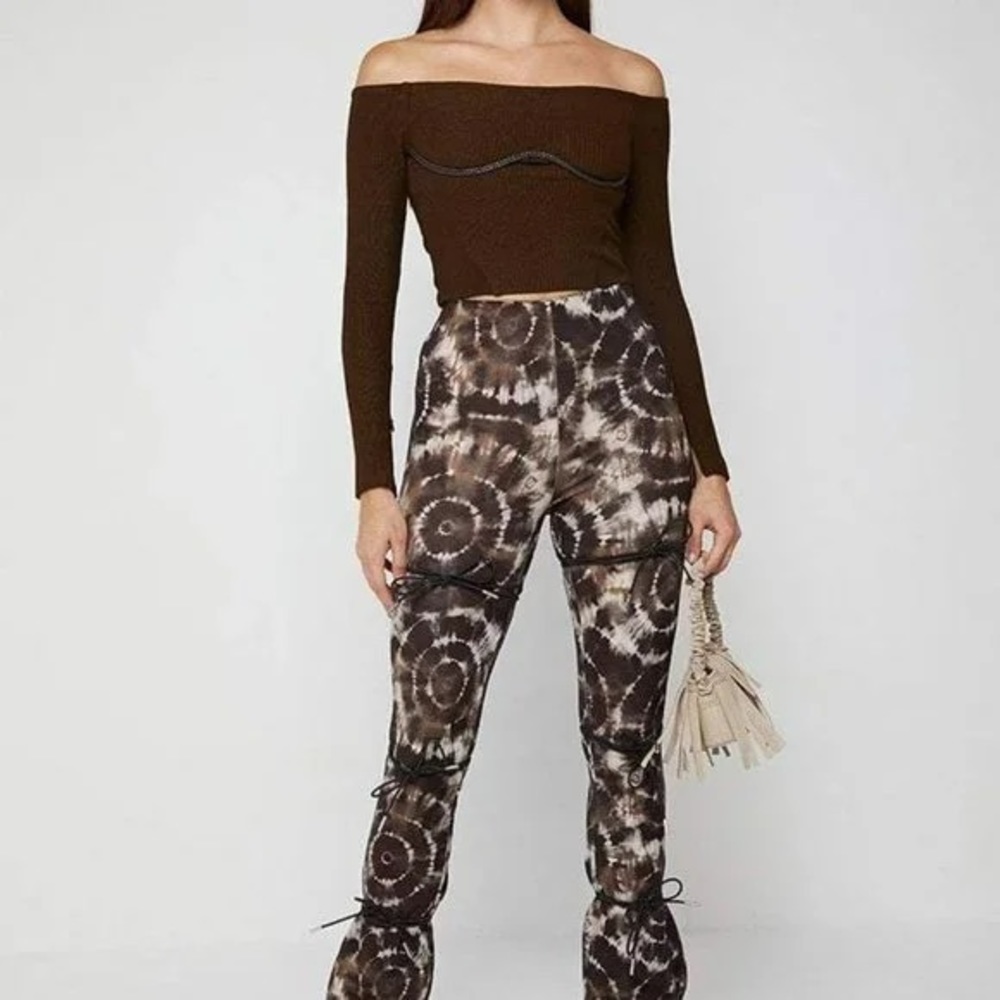 Manier De Voir Printed Tie Up Leggings